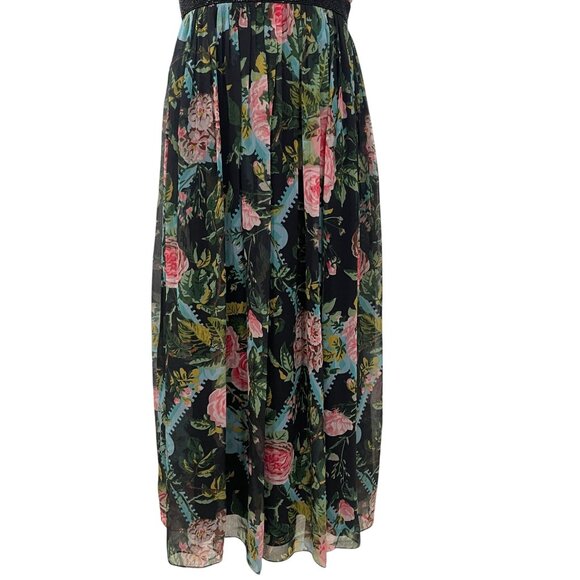 Mac Duggal Floral Midi Dress Size 6 Romantic Coquette Garden Party Soft Girl - Picture 11 of 14